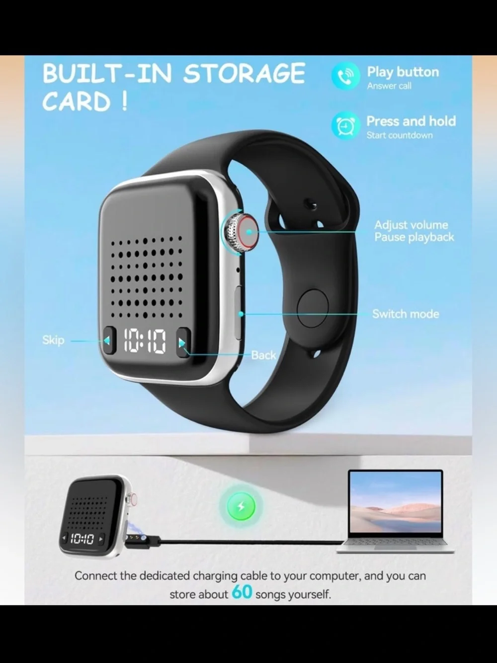 💜 OHLPRO Wearable Wrist Bluetooth Speaker with Magnetic Clip On - NWT